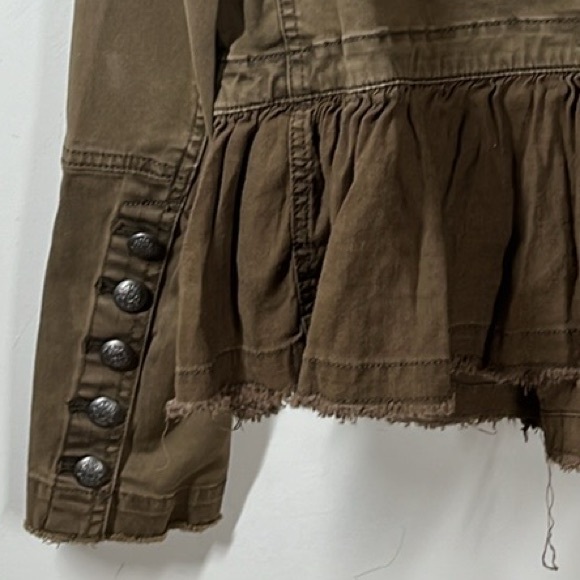 Free People Boho Military Peplum Jacket Size XSmall - Picture 8 of 11